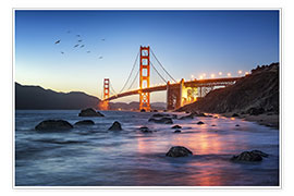Plakat  Golden Gate Bridge at sunset in San Francisco, USA - Jan Christopher Becke