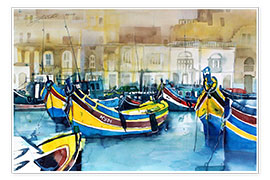 Plakat  Malta, Marsaxlokk, Boats II - Johann Pickl