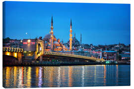Obraz na płótnie  Galata Bridge at night in Istanbul