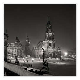 Plakat  Dresden Hofkirche in winter