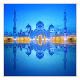 Plakat  Sheikh Zayed Grand Mosque in blue