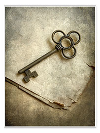 Plakat  Still life with old ornamented key - Jaroslaw Blaminsky