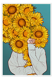 Plakat  Happy Sunflowers - Paola Morpheus