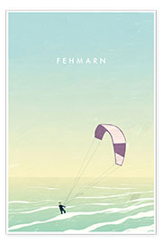 Plakat Kitesurfer on Fehmarn illustration