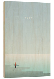 Obraz na drewnie  Sylt surfer illustration - Katinka Reinke