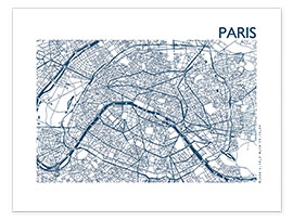 Plakat City map of Paris IV