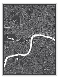 Plakat London England Map