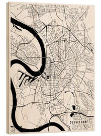 Obraz na drewnie  Dusseldorf Germany Map - Main Street Maps