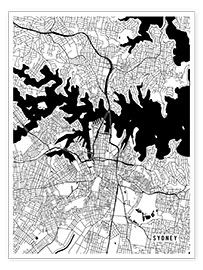 Plakat  Sydney Australia Map - Main Street Maps