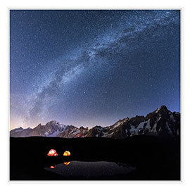 Plakat  Starlight over Mont Blanc, Mont De La Saxe and Grand Jorasses - Roberto Sysa Moiola