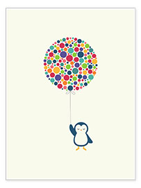 Plakat  Pingwin i kolorowy balonik - Andy Westface