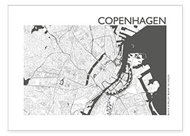 Plakat  City map of Copenhagen - 44spaces