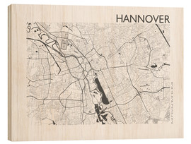 Obraz na drewnie  City map of Hannover - 44spaces