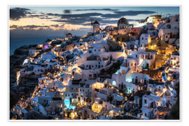 Plakat  Santorini, after sunset - Dennis Fischer