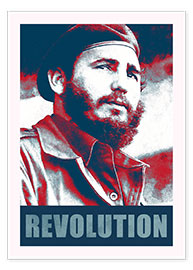 Plakat  Fidel Castro revolution in Cuba - Alex Saberi