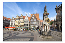 Plakat  Historic Market Square in Bremen with Roland Statue - Jan Christopher Becke