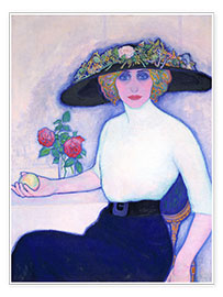 Plakat Woman with peach