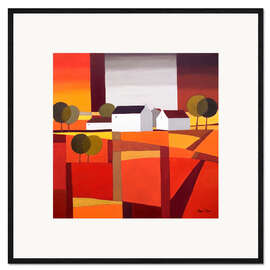 Plakat artystyczny premium w ramie  Cubist Tuscany - Hans Paus