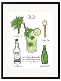 Plakat artystyczny premium w ramie  Classic Cocktail - Mojito - Naomi McCavitt