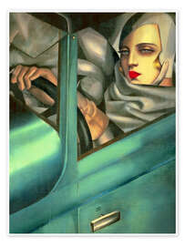 Plakat  Autoportret w zielonym Bugatti - Tamara de Lempicka